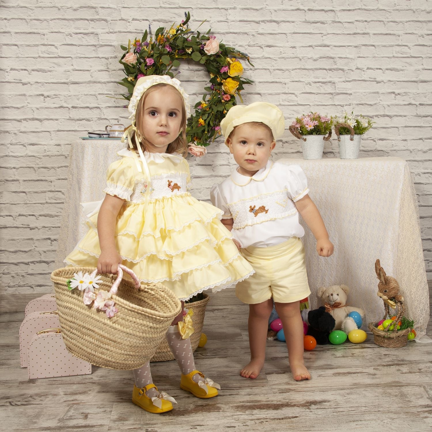 Sonata SS25 - Lemon Bunny Smocked Dress In Stock Now - Mariposa Children's Boutique