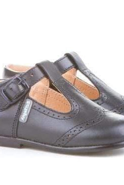 Angelitos Boys' Navy Leather T - Bar Shoes | Handmade Spanish Footwear - Mariposa Children's Boutique