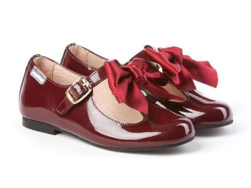 Angelitos AW21 PRE -ORDER - Burgundy Patent Leather Shoes - Mariposa Children's Boutique