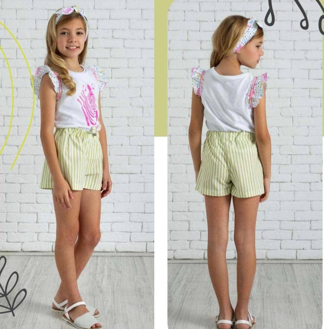 Alhuka - Oslo Multi Coloured Animal Print Shorts, T-Shirt & Headband Set - Mariposa Children's Boutique