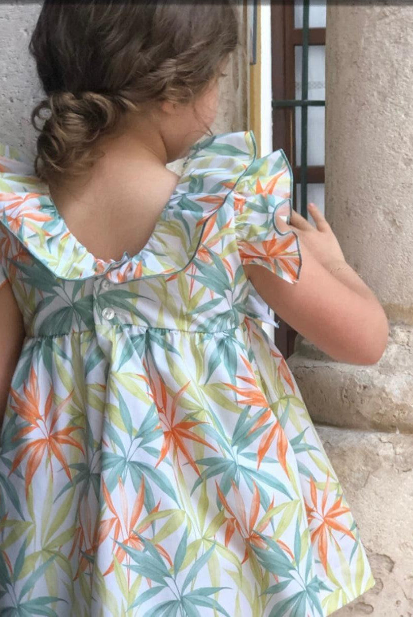 CLEARANCE DEAL - El Copo / La Peppa - Girls Tropical Print Girls Summer Dress - Mariposa Children's Boutique