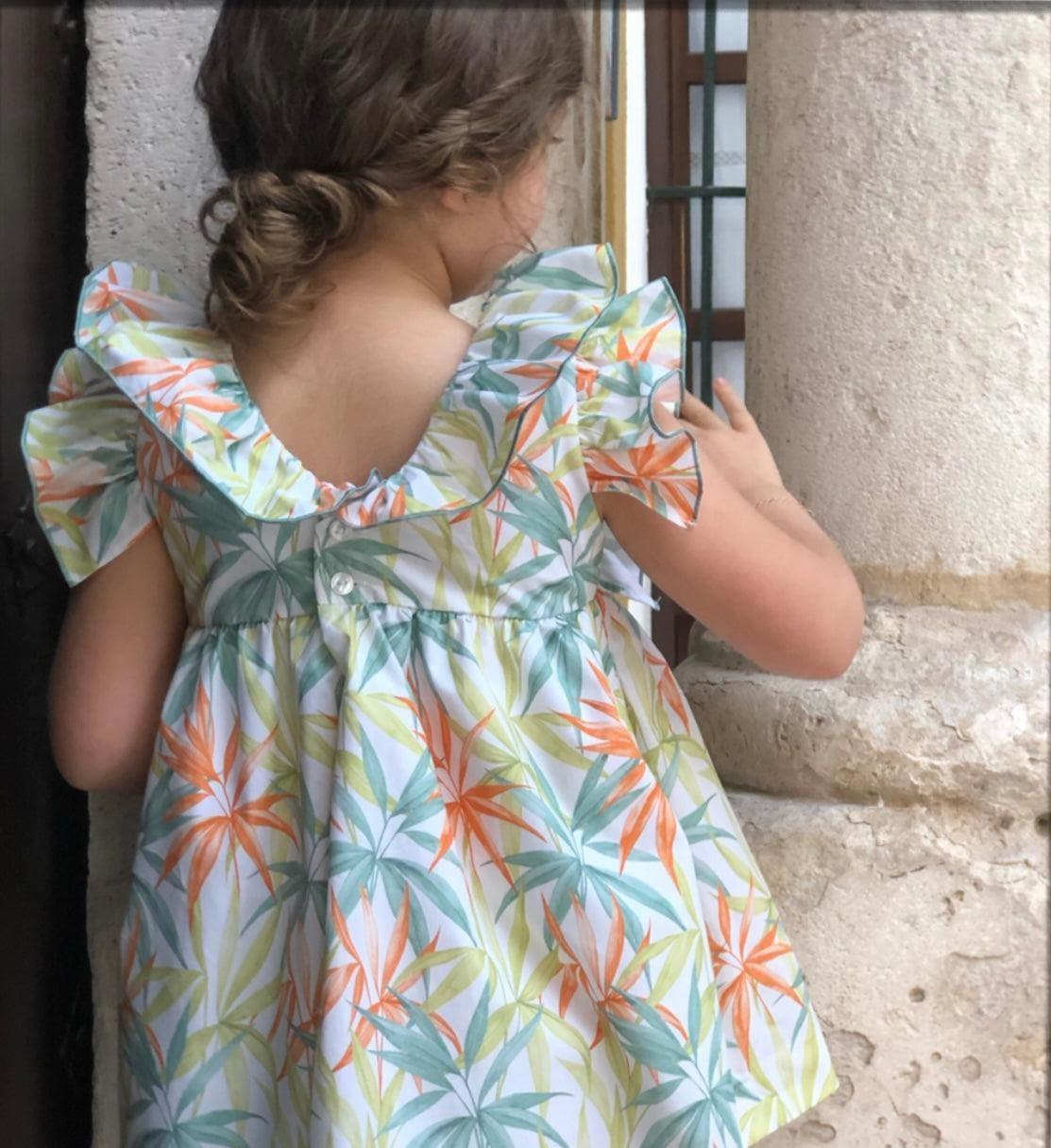 CLEARANCE DEAL - El Copo / La Peppa - Girls Tropical Print Girls Summer Dress - Mariposa Children's Boutique