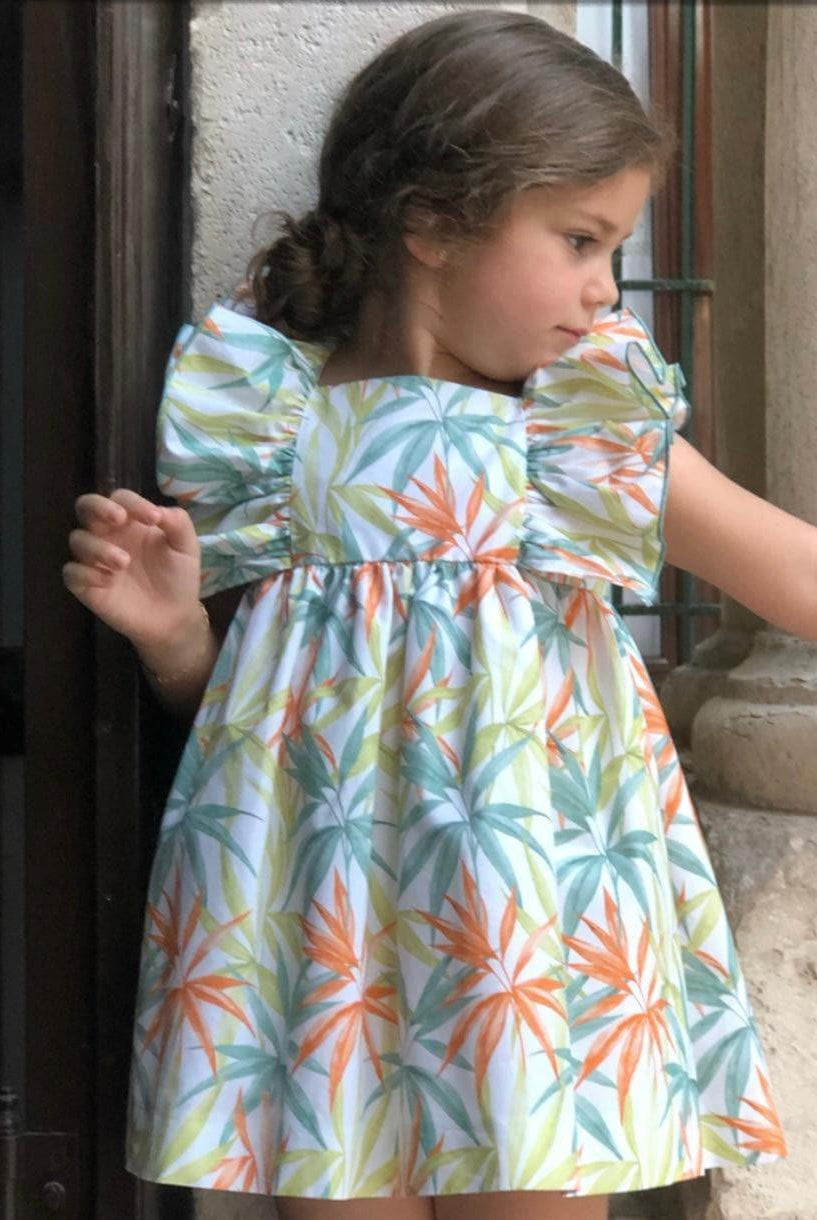 CLEARANCE DEAL - El Copo / La Peppa - Girls Tropical Print Girls Summer Dress - Mariposa Children's Boutique