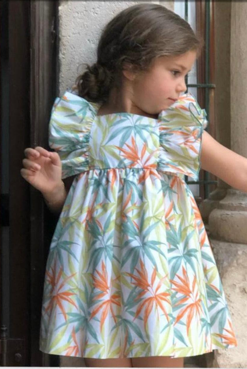CLEARANCE DEAL - El Copo / La Peppa - Girls Tropical Print Girls Summer Dress - Mariposa Children's Boutique