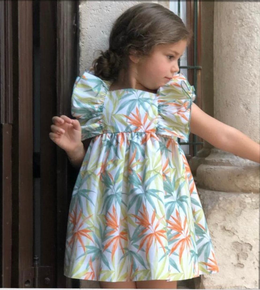 CLEARANCE DEAL - El Copo / La Peppa - Girls Tropical Print Girls Summer Dress - Mariposa Children's Boutique