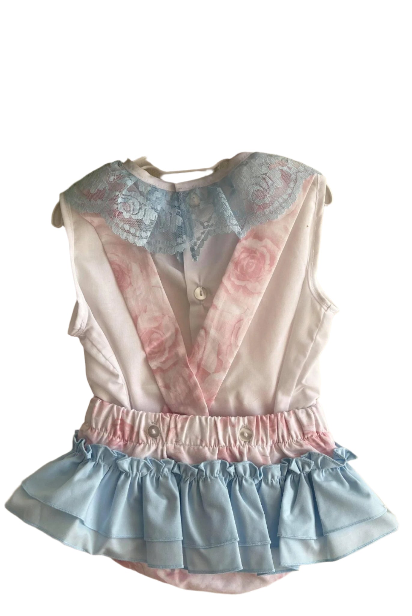 CLEARANCE DEAL - Maria Bardallo - Baby Girl's Bambu White, Pink & Blue Jam Pants Set 6m - Mariposa Children's Boutique