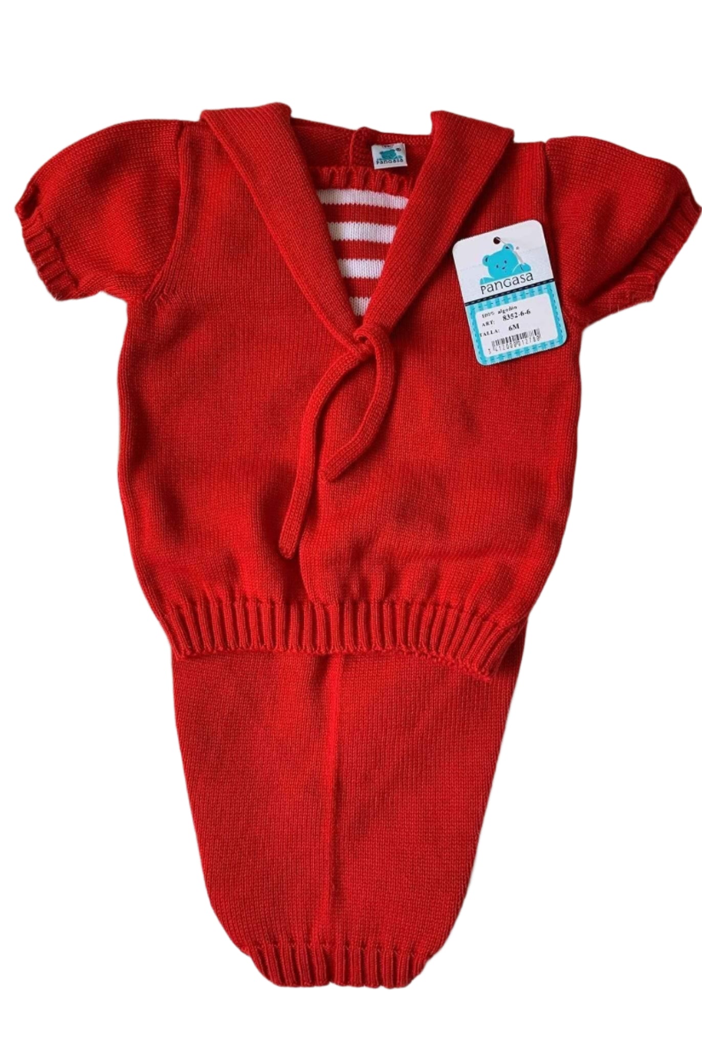 Pangasa - Baby Boys Red & White Sailor 2pc Knitted Set