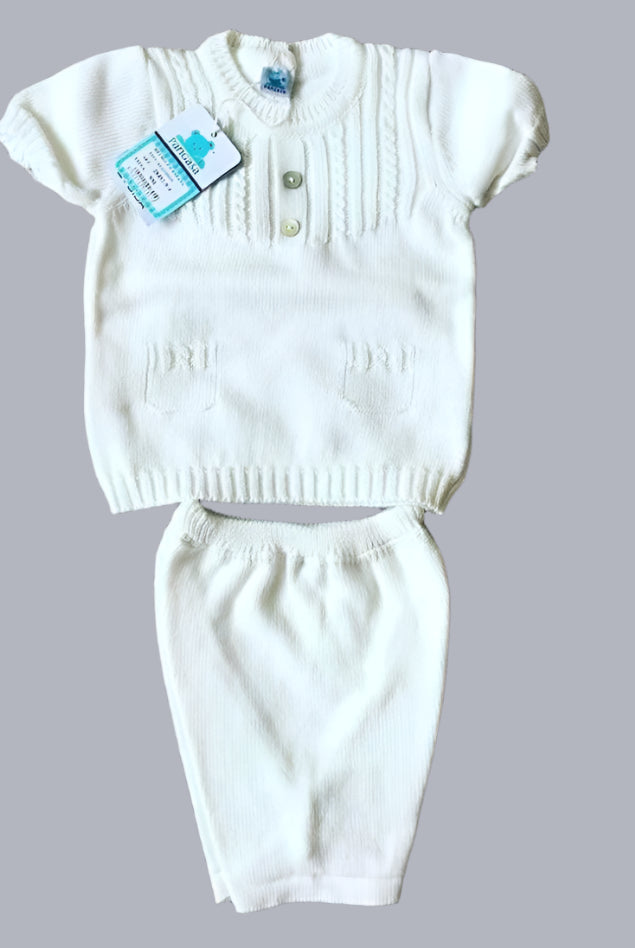Pangasa - Unisex Baby Cream Knitted 2pc Set Age 9mths