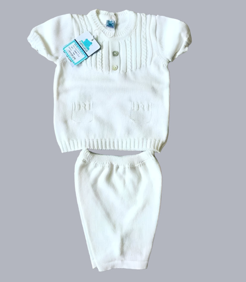 Pangasa - Unisex Baby Cream Knitted 2pc Set Age 9mths