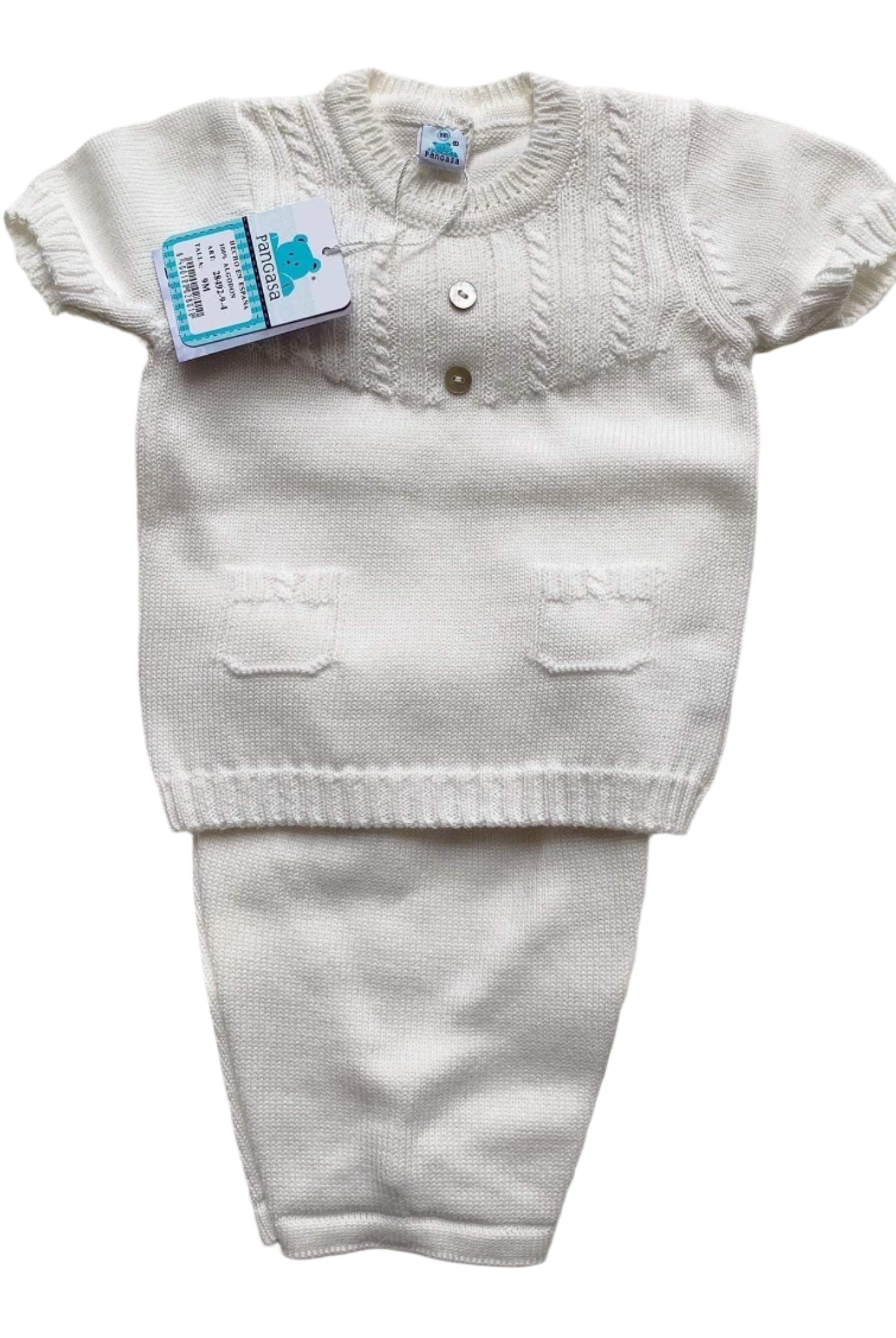Pangasa - Unisex Baby Cream Knitted 2pc Set Age 9mths
