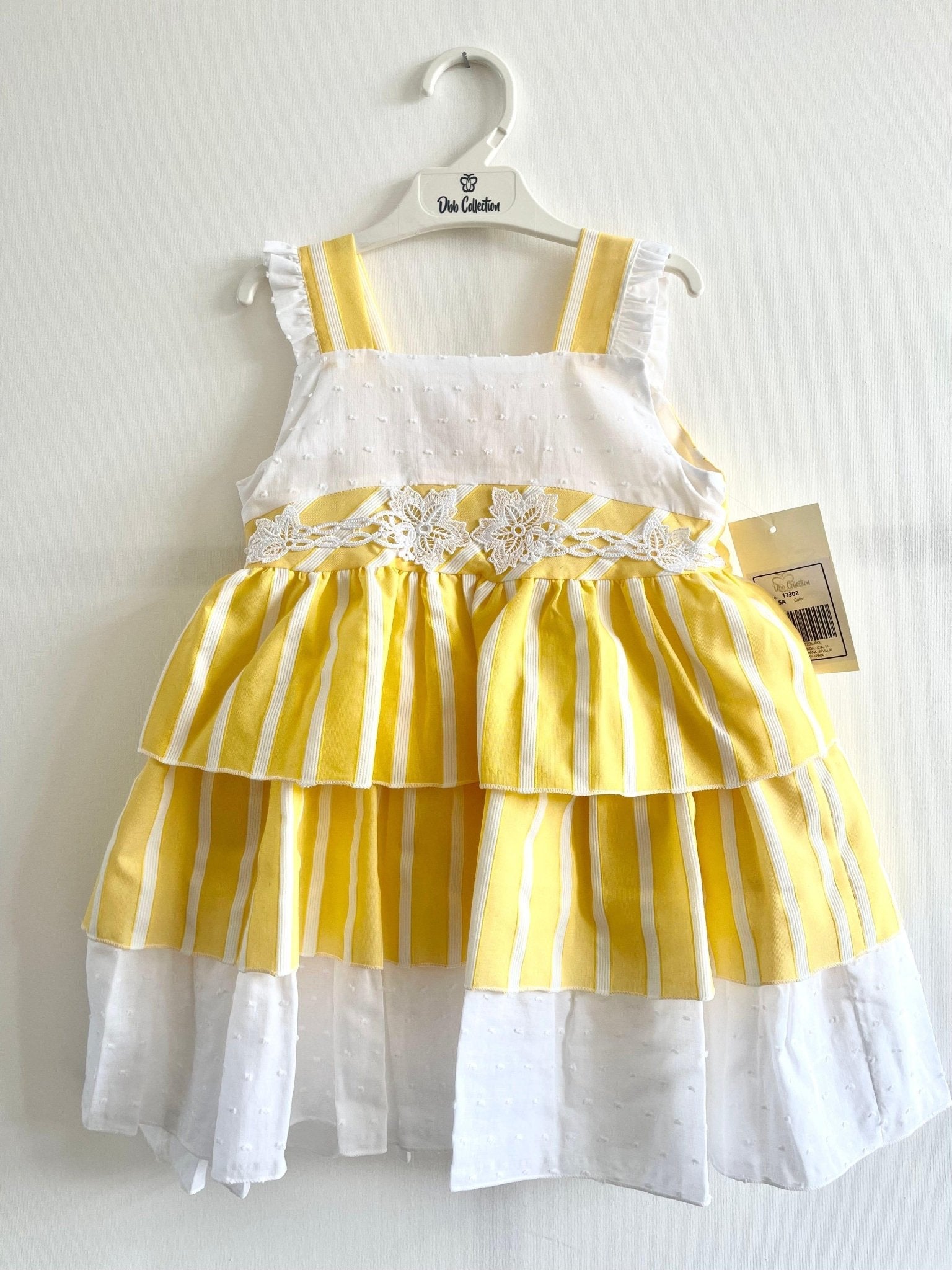 CLEARANCE SALE - DBB Collection - Girls Yellow & White Layered Dress - Mariposa Children's Boutique