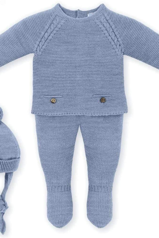 CLEARANCE SALE - Mac Ilusion - Three Piece Knitted Suit PINK, BLUE & WHITE - Mariposa Children's Boutique