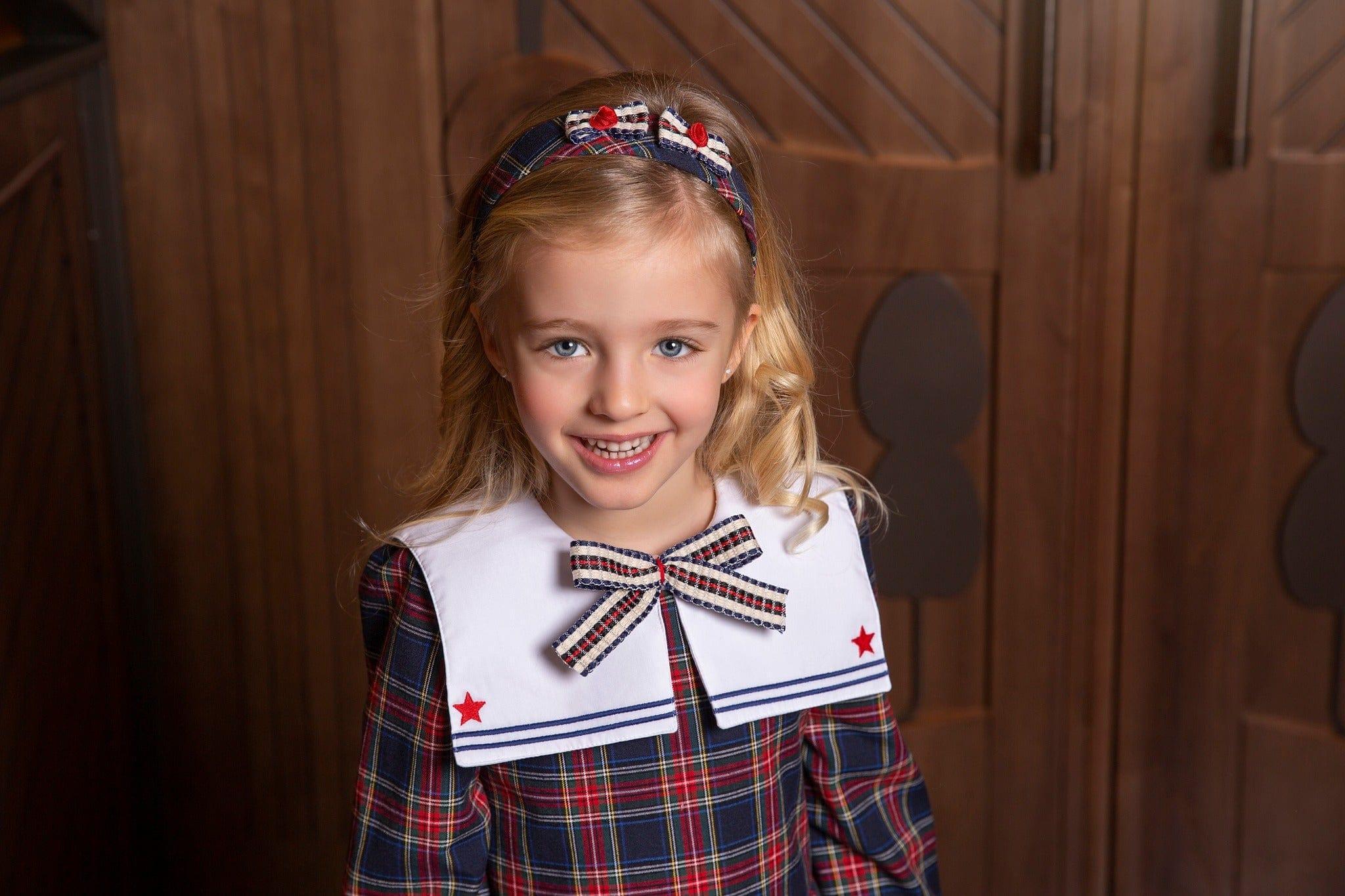 CLEARANCE SALE - Meraki Bambini - Navy Tartan Dress - Mariposa Children's Boutique
