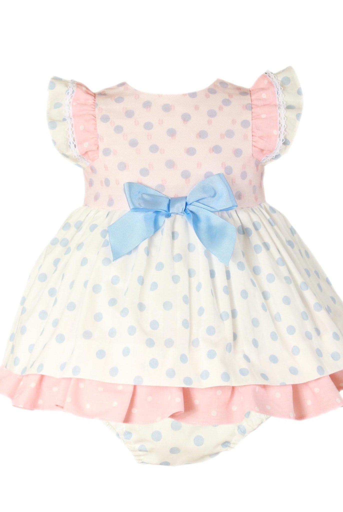 CLEARANCE SALE Miranda - Baby Girls Polka Dot Dress & Knickers 145VB 3m - Mariposa Children's Boutique