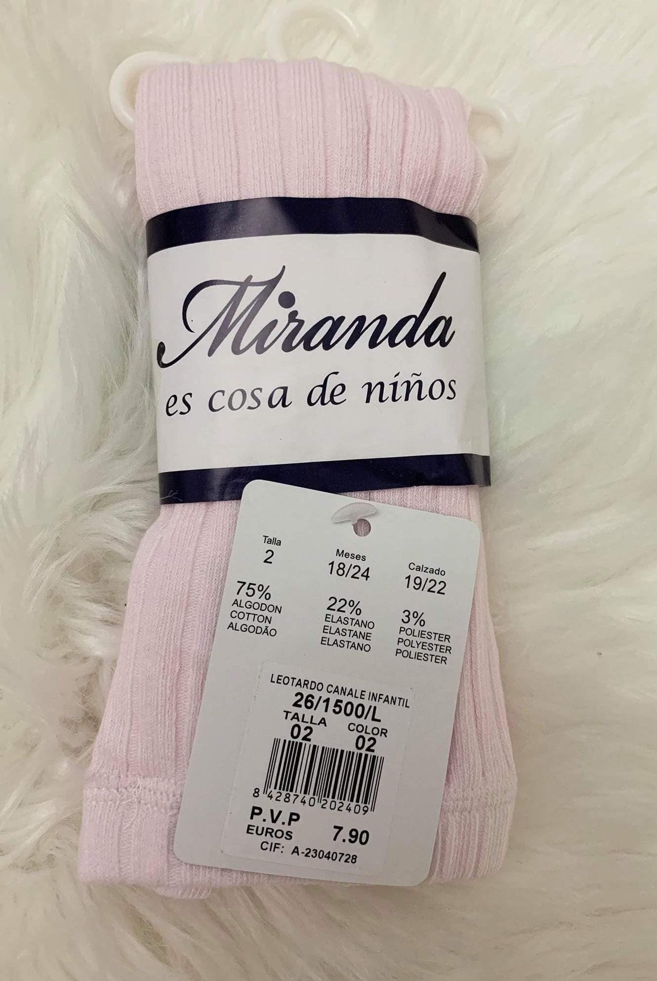 CLEARANCE SALE Miranda - Children's Spanish Pink RIBBED Girl's Tights 1500L - Mariposa Children's Boutique