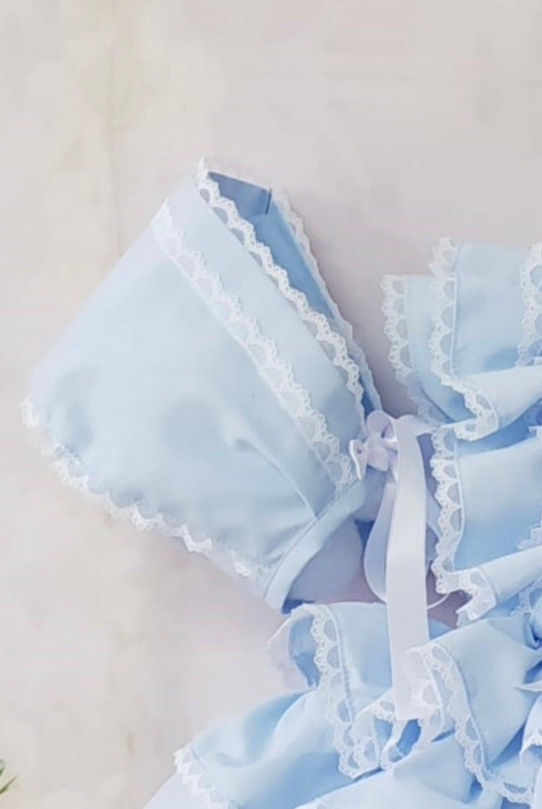 CLEARANCE SALE Sonata - Baby Girls Baby Blue Ruffle Dress Age 12m - Mariposa Children's Boutique