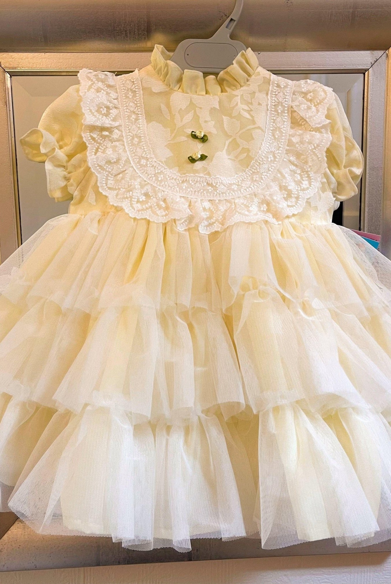 CLEARANCE SALE Sonata IN - STOCK - Girls Lemon Florecilla Ruffle Dress 8yr - Mariposa Children's Boutique