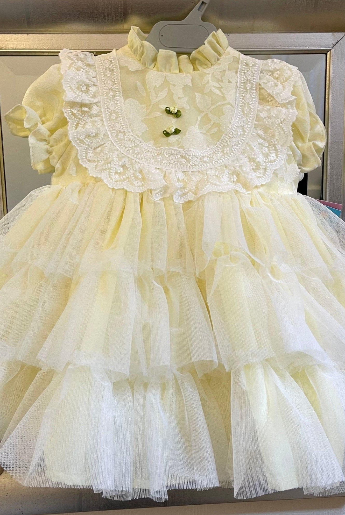 CLEARANCE SALE Sonata IN - STOCK - Girls Lemon Florecilla Ruffle Dress 8yr - Mariposa Children's Boutique