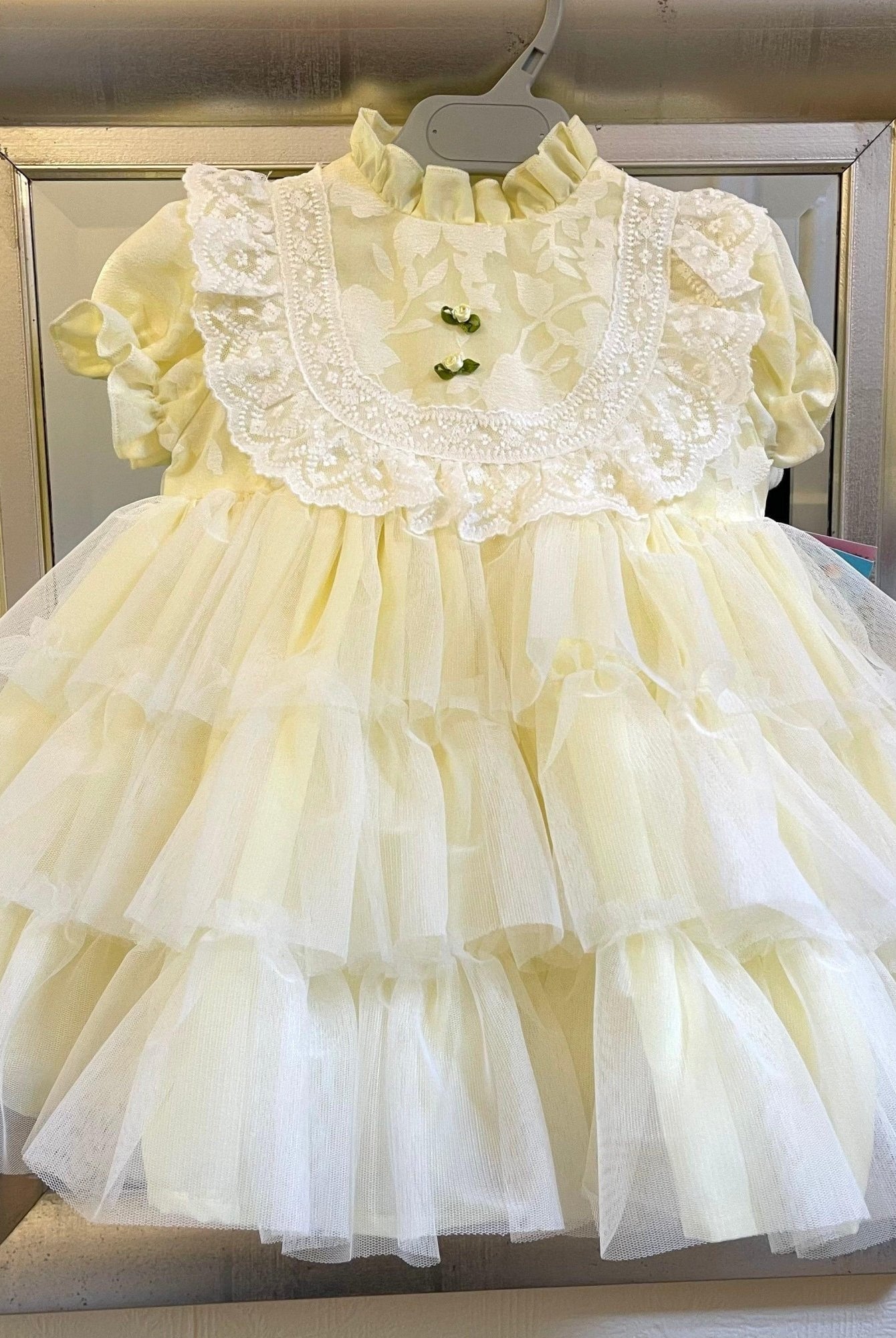 CLEARANCE SALE Sonata IN - STOCK - Girls Lemon Florecilla Ruffle Dress 8yr - Mariposa Children's Boutique
