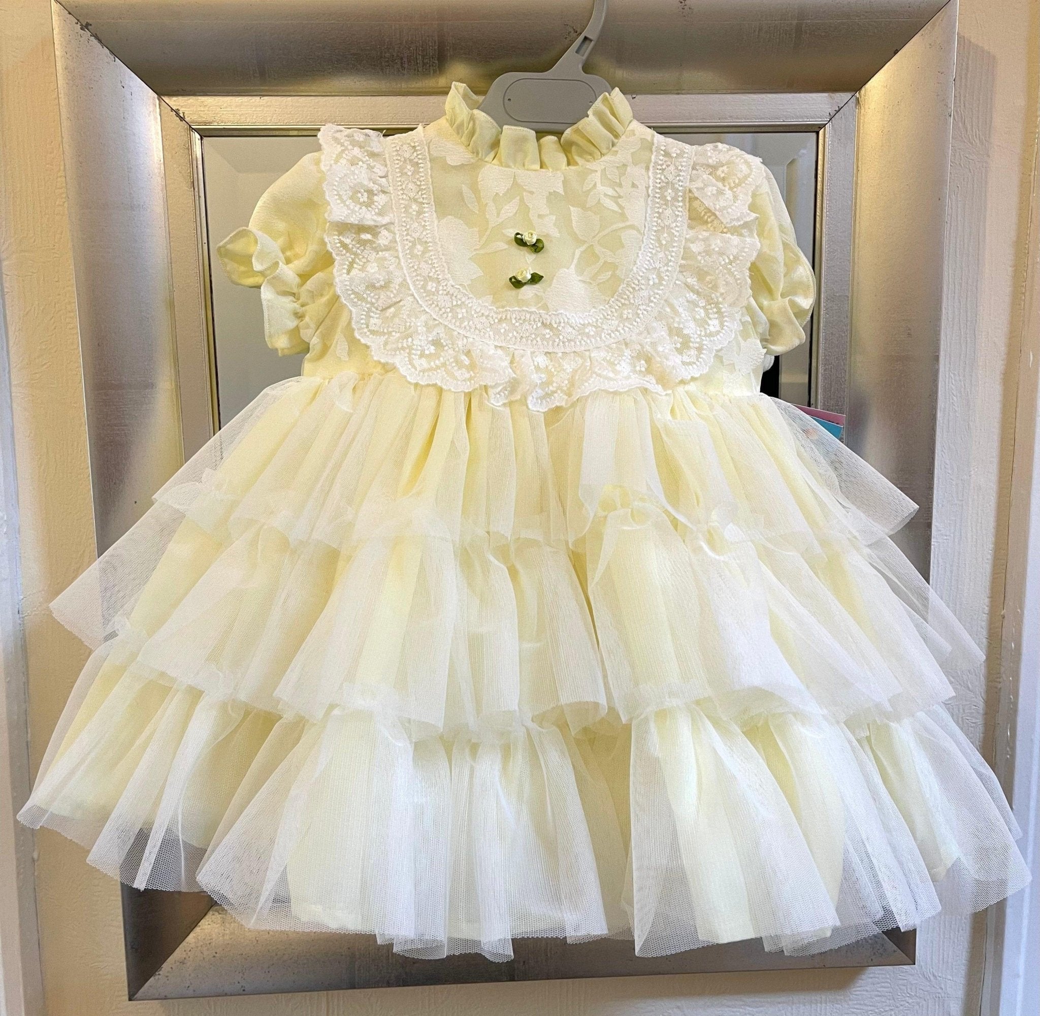 CLEARANCE SALE Sonata IN - STOCK - Girls Lemon Florecilla Ruffle Dress 8yr - Mariposa Children's Boutique