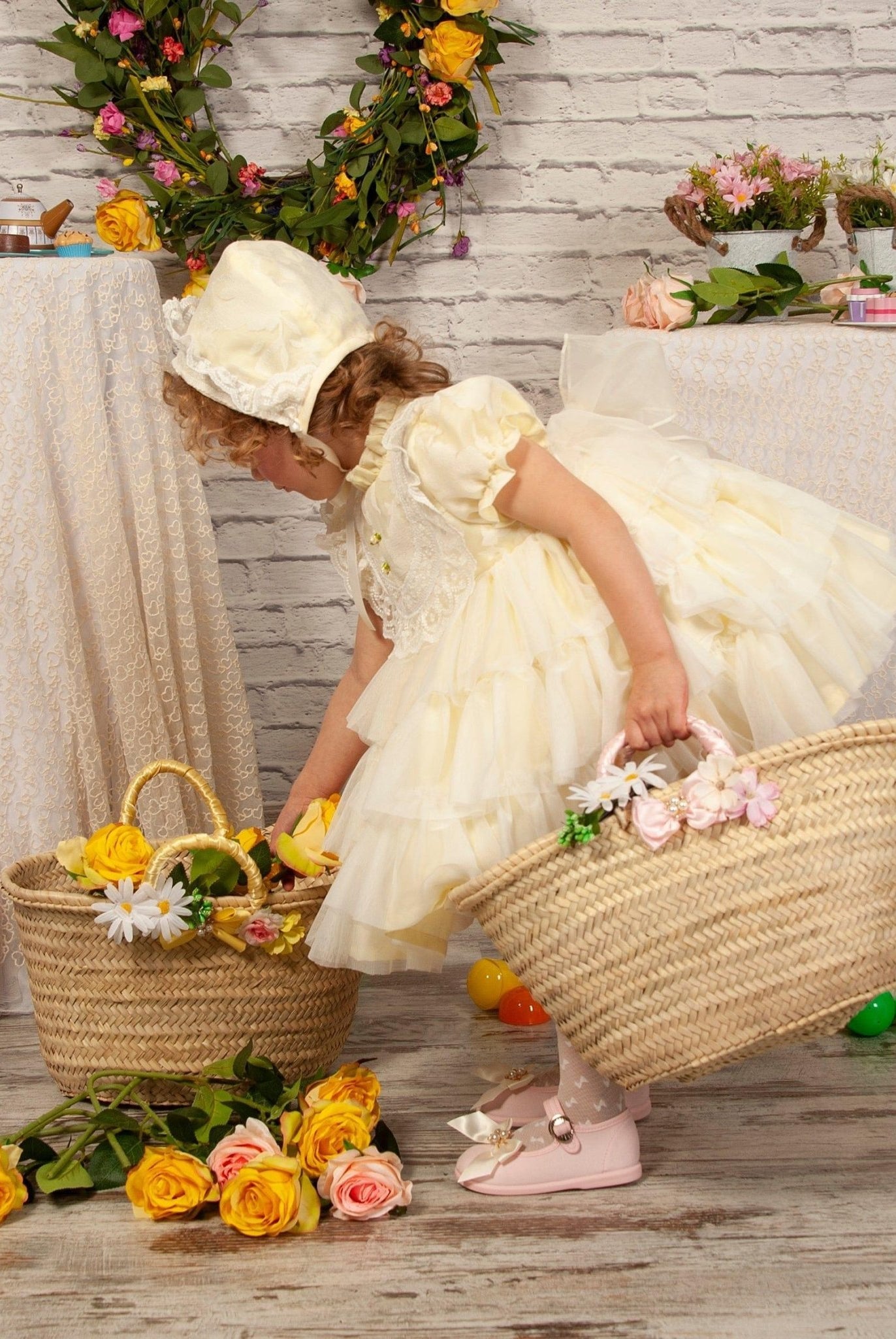 CLEARANCE SALE Sonata IN - STOCK - Girls Lemon Florecilla Ruffle Dress 8yr - Mariposa Children's Boutique