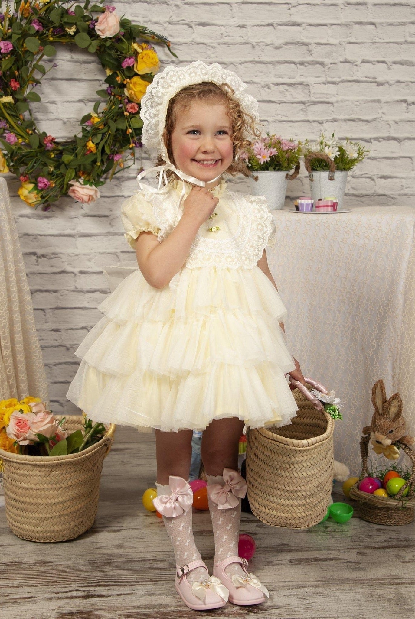CLEARANCE SALE Sonata IN - STOCK - Girls Lemon Florecilla Ruffle Dress 8yr - Mariposa Children's Boutique