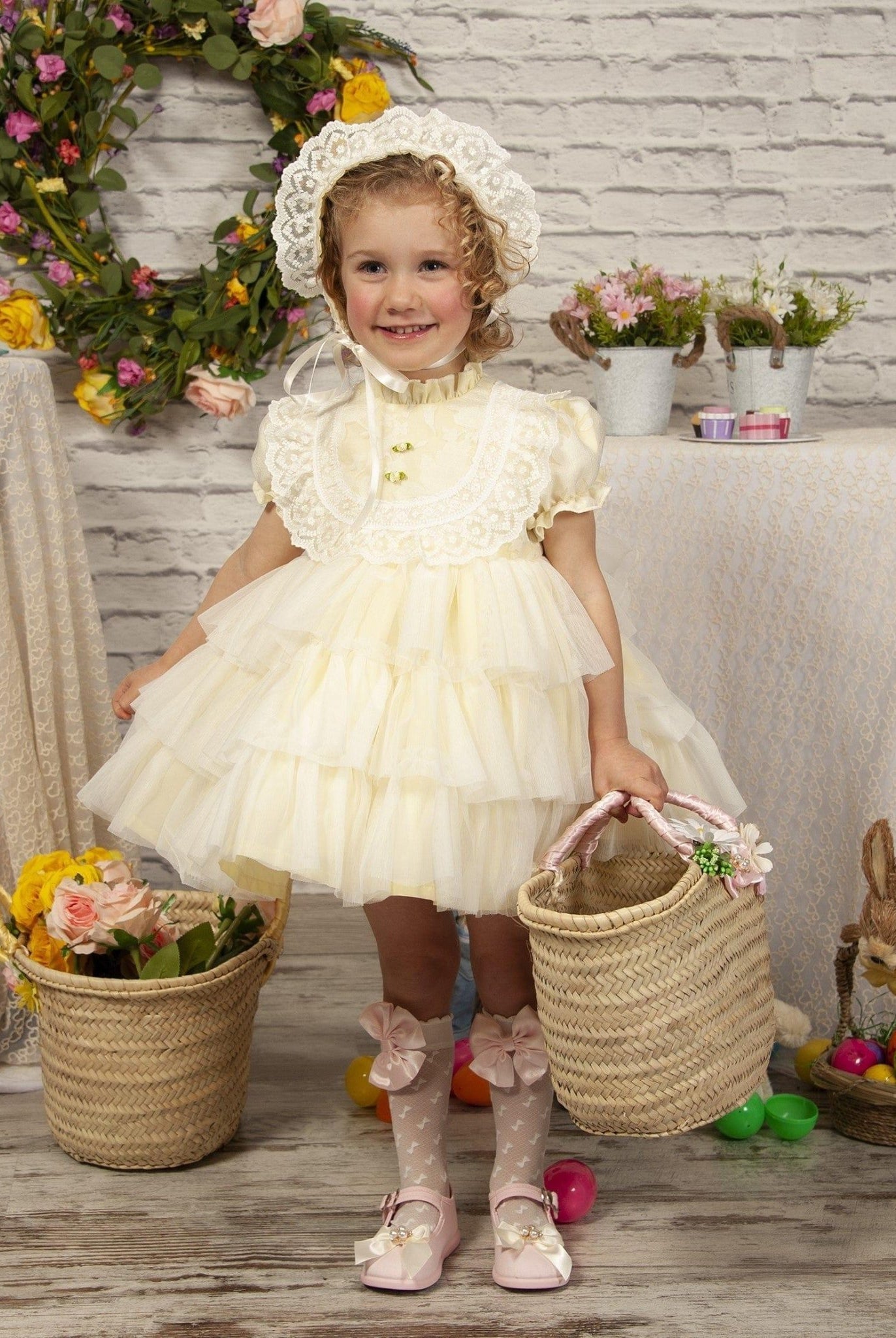 CLEARANCE SALE Sonata IN - STOCK - Girls Lemon Florecilla Ruffle Dress 8yr - Mariposa Children's Boutique