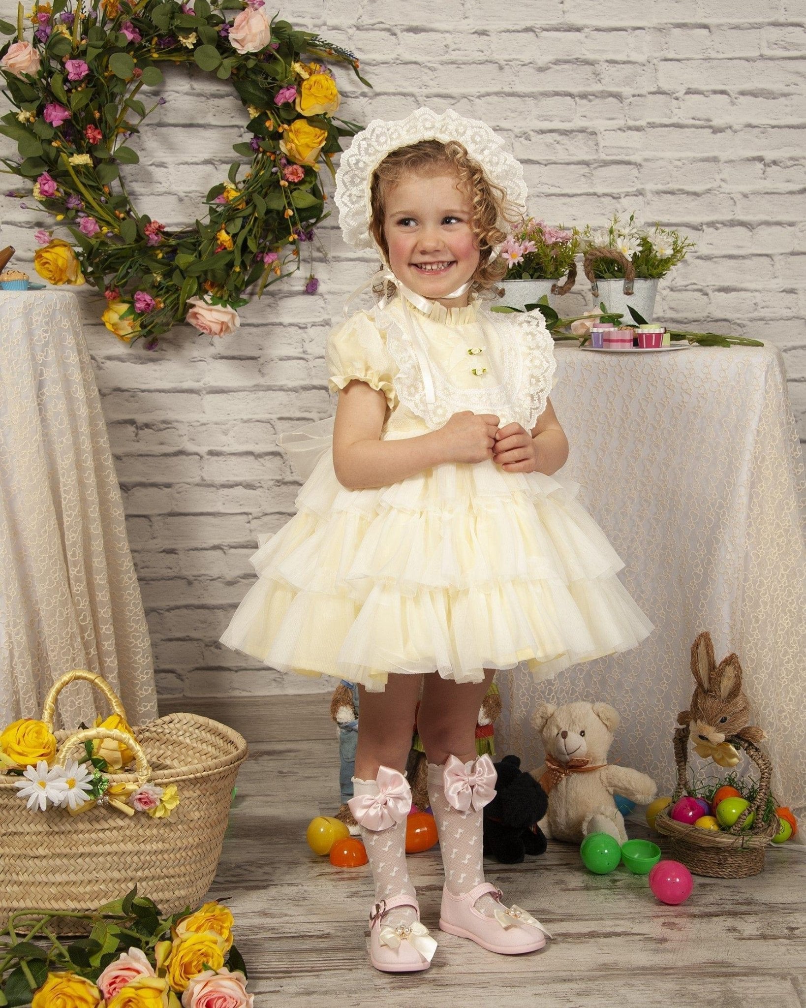 CLEARANCE SALE Sonata IN - STOCK - Girls Lemon Florecilla Ruffle Dress 8yr - Mariposa Children's Boutique