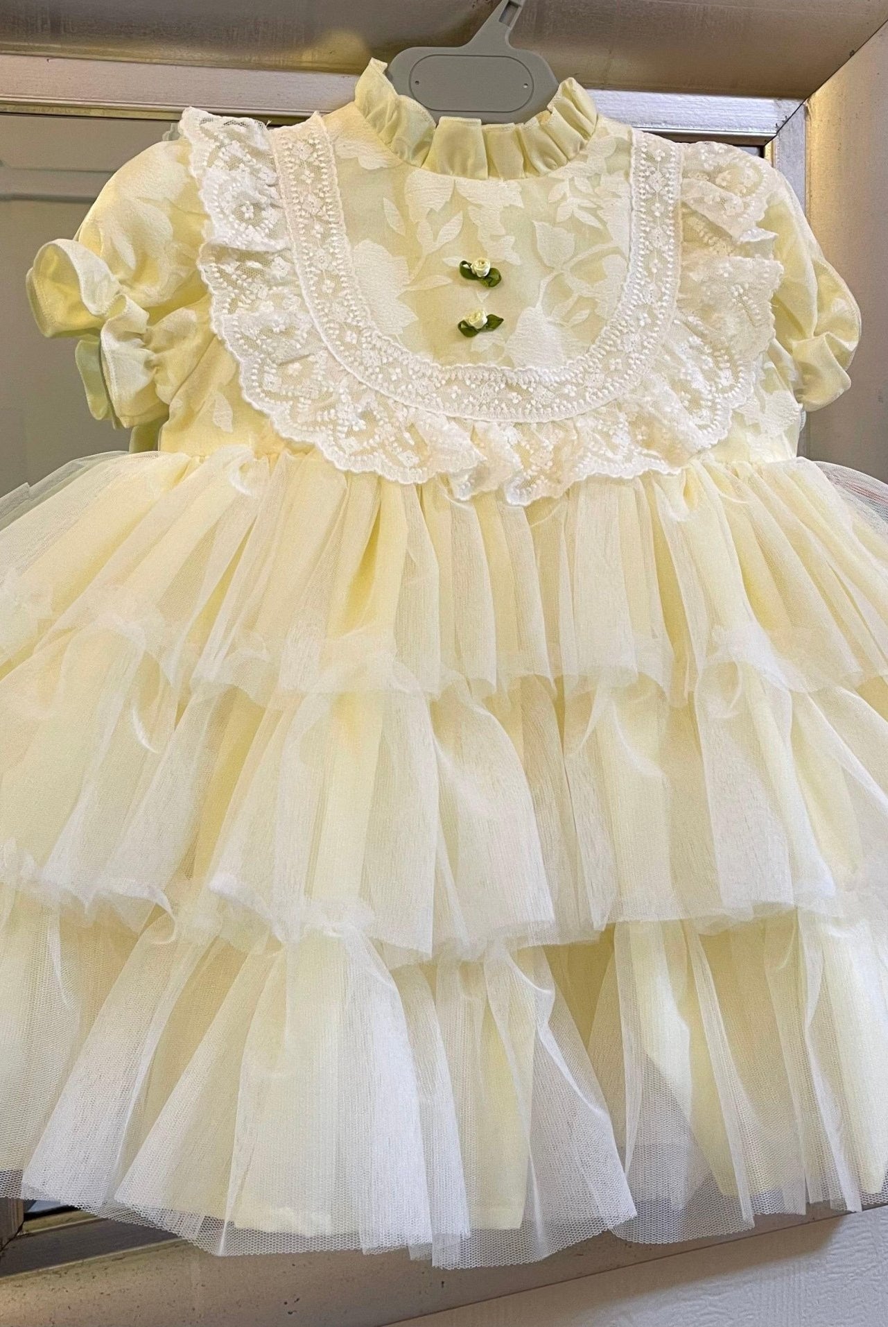 CLEARANCE SALE Sonata IN - STOCK - Girls Lemon Florecilla Ruffle Dress 8yr - Mariposa Children's Boutique