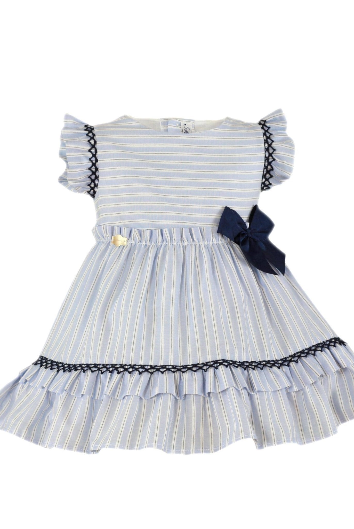 Miranda girls white baby blue navy Spanish dress age 2 traditional summer dress UK