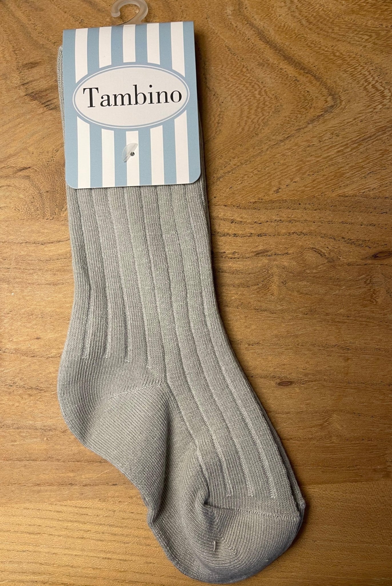 Tambino Ribbed Socks - Boys Light Grey Socks - Mariposa Children's Boutique