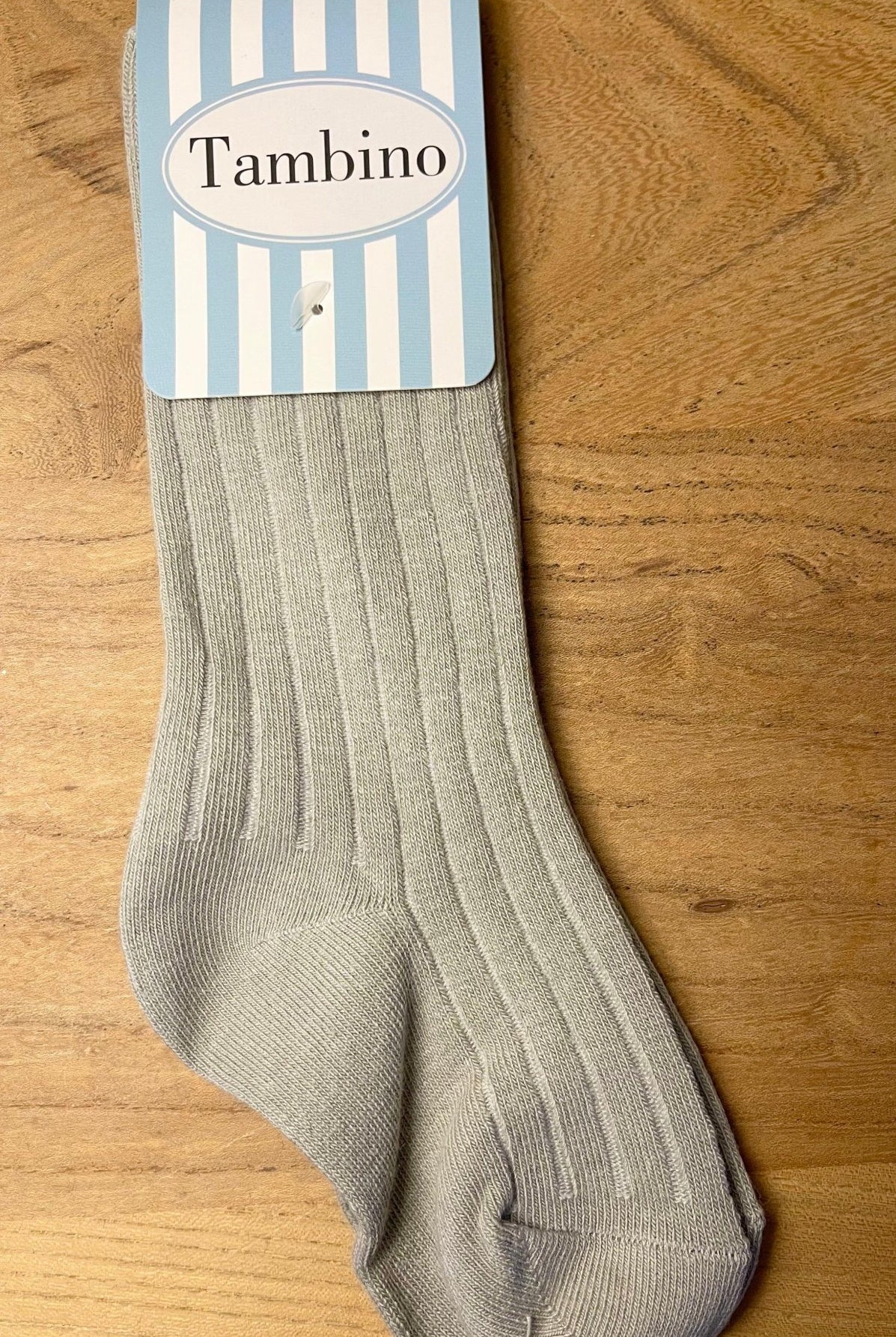 Tambino Ribbed Socks - Boys Light Grey Socks - Mariposa Children's Boutique