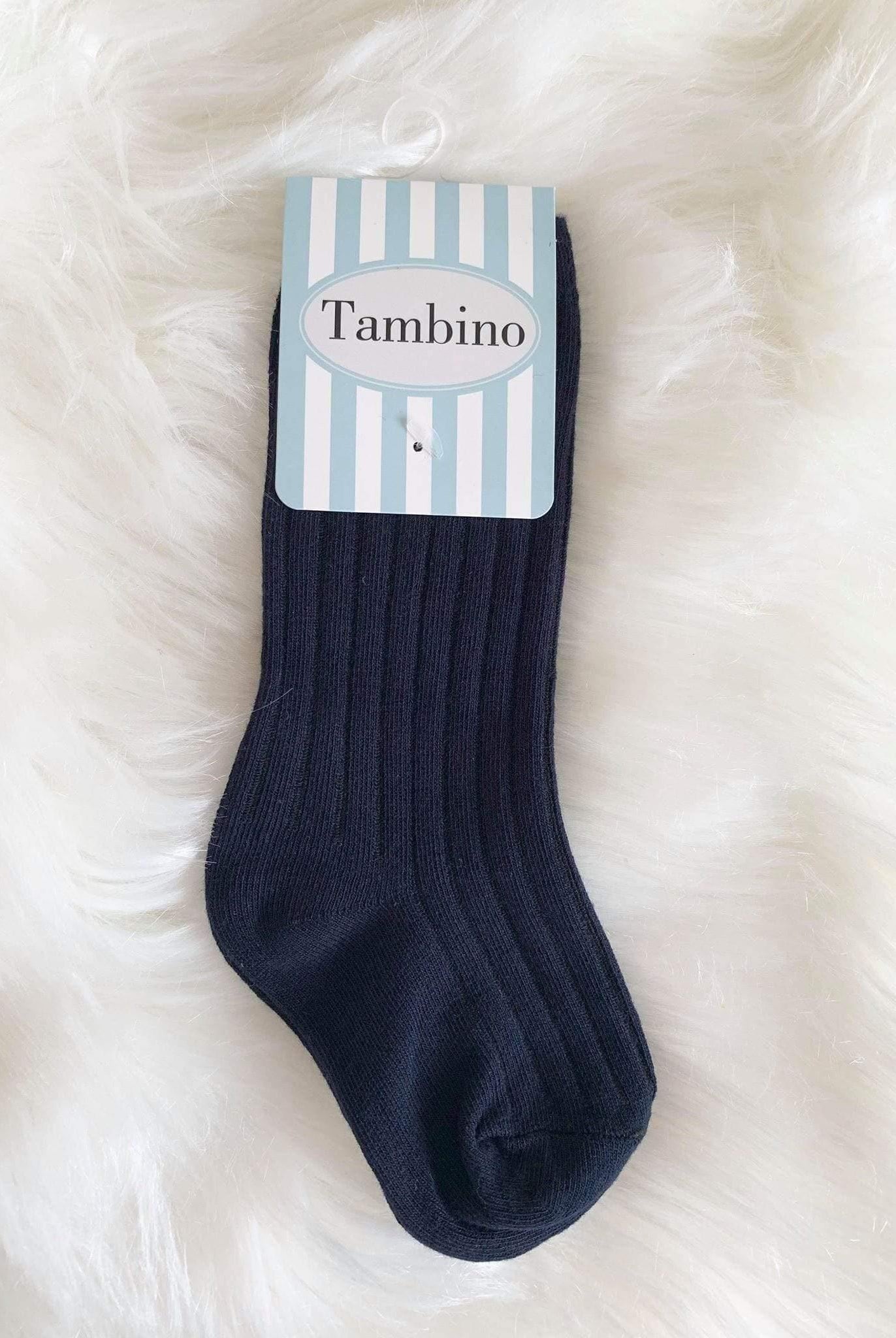 Tambino Socks - Boys Navy Ribbed Knee High Socks - Mariposa Children's Boutique