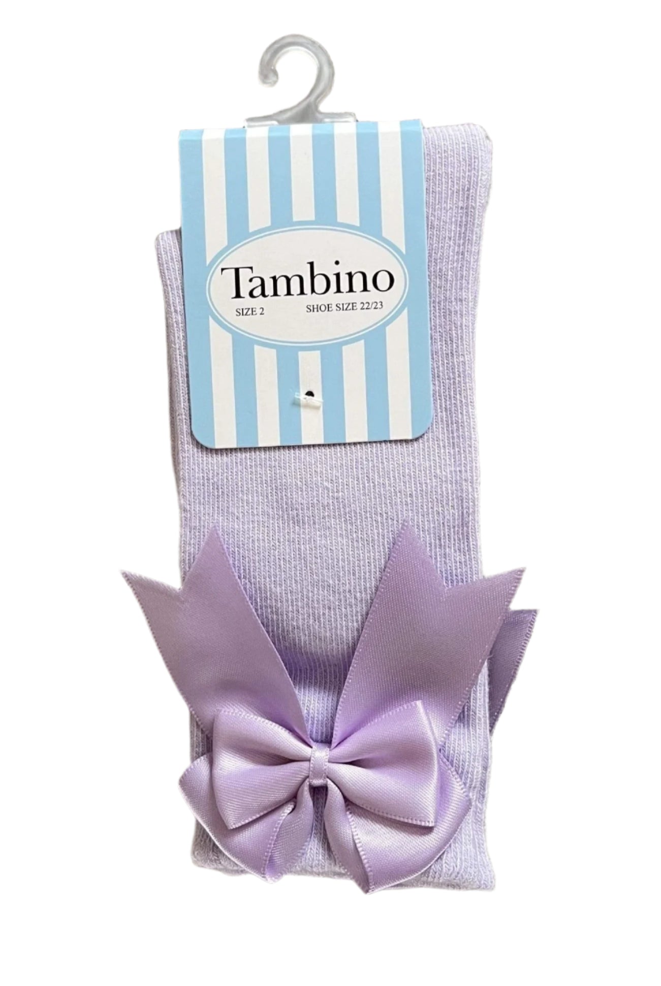 Tambino Socks - Girl's Lilac Knee High Bow Socks