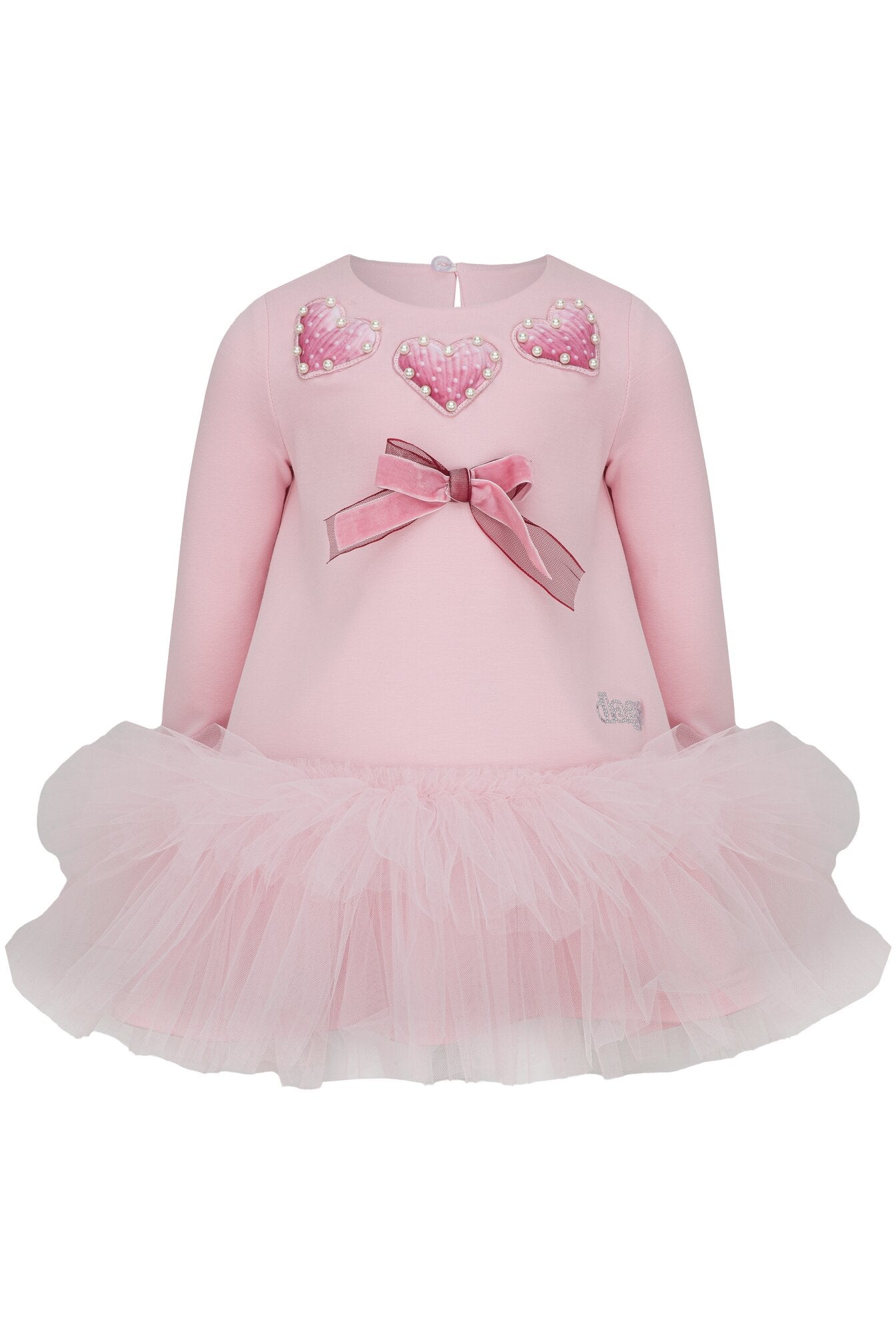 Pink Long sleeve Love Story Collection tulle hem dress by DAGA for AW26. 