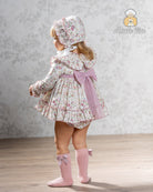 Abuela Tata AW25 - Baby Girls English Rose Dress, Knickers & Bonnet