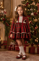 Abuela Tata Girls Red Tartan Print Dress & Headpiece | AW26 PRE-ORDER