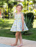 Abuela Tata SS24 - Girls Floral & Lemons Print Summer Dress 355 - Mariposa Children's Boutique