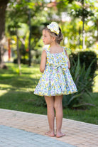 Abuela Tata SS24 - Girls Floral & Lemons Print Summer Dress 355 - Mariposa Children's Boutique