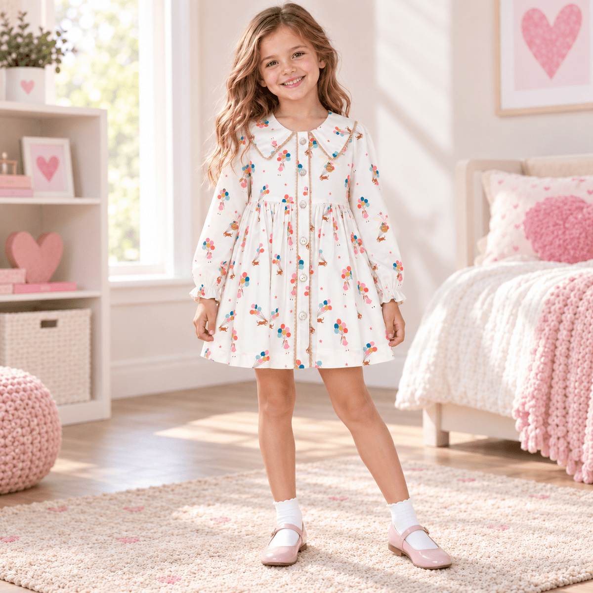 Alhuka Girls Multi Coloured Cotton Summer Dress | Clearance Sale