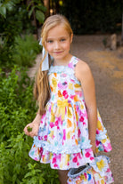 Alhuka girls multicoloured floral summer dress age 6 years Spanish childrenswear clearance sale