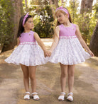 Alhuka SS24 - Girls Calblanque Pink & White Floral Print Summer Dress - Mariposa Children's Boutique