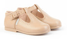 Angelitos Boys Camel Leather T-Bar Shoes | Boys Footwear