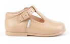 Angelitos Boys Camel Leather T-Bar Shoes | Boys Footwear