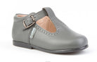 Angelitos Boys' Grey Leather T-Bar Shoes