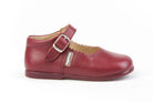 Angelitos Girls Burgundy Mary Jane Leather Shoes | Made in Spain
