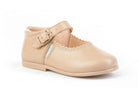 Angelitos Girl's Camel Leather Mary Jane Shoes