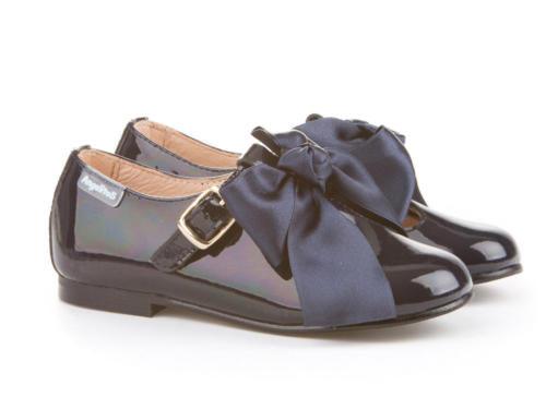 Angelitos - Girls Navy Patent Leather Shoes In-Stock UK 1 - Mariposa Children's Boutique