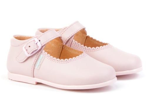 Angelitos - Girls Pink Leather Mary Jane Style Shoes - Mariposa Children's Boutique