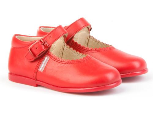 Angelitos - Red Girls Leather Mary Jane Style Shoes - Mariposa Children's Boutique